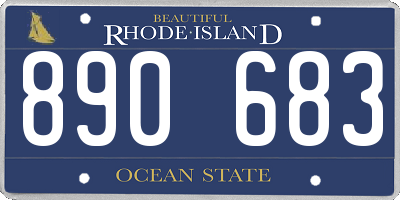 RI license plate 890683