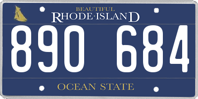 RI license plate 890684