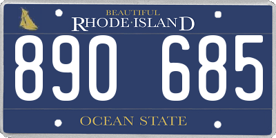 RI license plate 890685