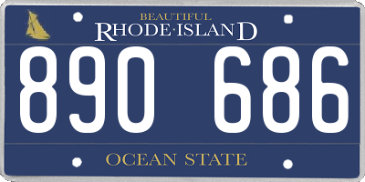 RI license plate 890686