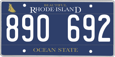 RI license plate 890692