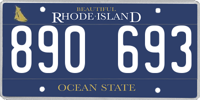 RI license plate 890693
