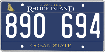 RI license plate 890694