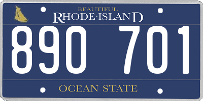 RI license plate 890701