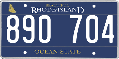 RI license plate 890704