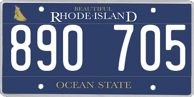 RI license plate 890705
