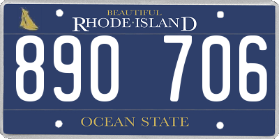 RI license plate 890706
