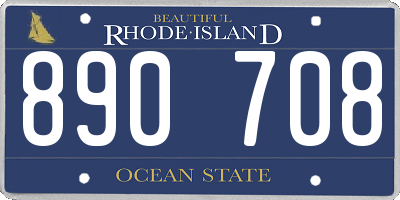 RI license plate 890708