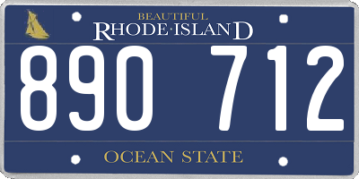 RI license plate 890712