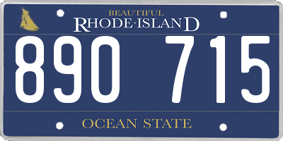 RI license plate 890715