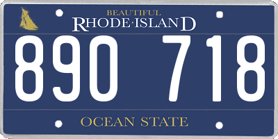 RI license plate 890718