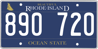 RI license plate 890720
