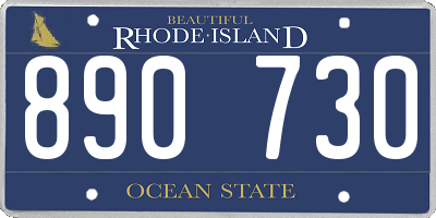 RI license plate 890730