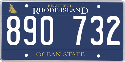 RI license plate 890732