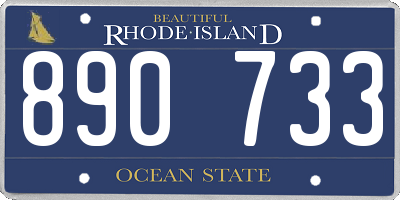 RI license plate 890733