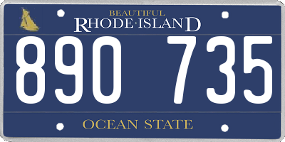 RI license plate 890735