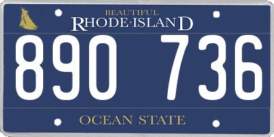RI license plate 890736