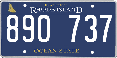 RI license plate 890737
