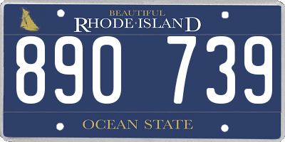 RI license plate 890739