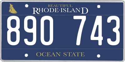 RI license plate 890743