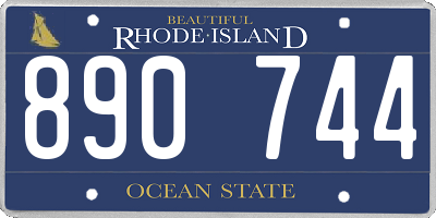 RI license plate 890744