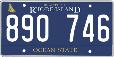 RI license plate 890746