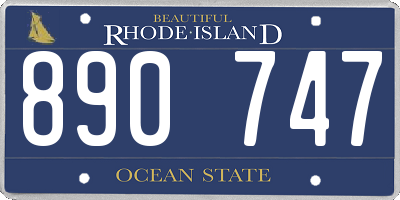 RI license plate 890747
