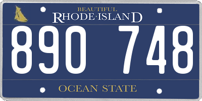 RI license plate 890748