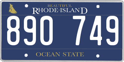 RI license plate 890749