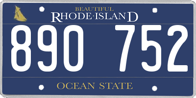 RI license plate 890752