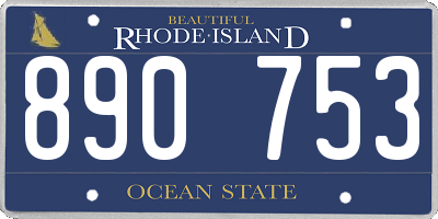 RI license plate 890753