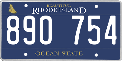 RI license plate 890754