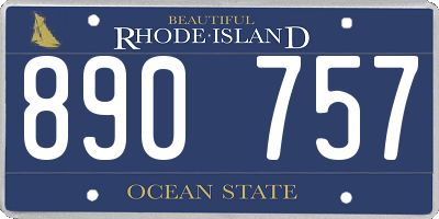 RI license plate 890757