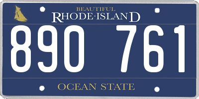 RI license plate 890761