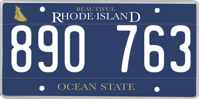 RI license plate 890763