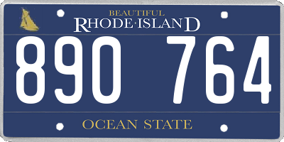 RI license plate 890764