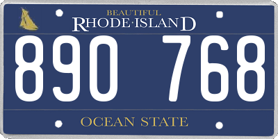 RI license plate 890768