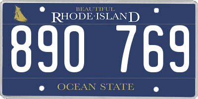 RI license plate 890769