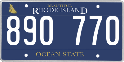 RI license plate 890770