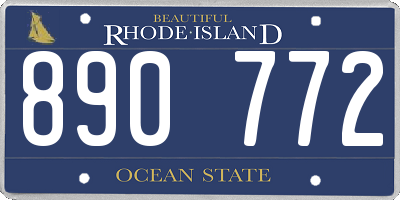 RI license plate 890772