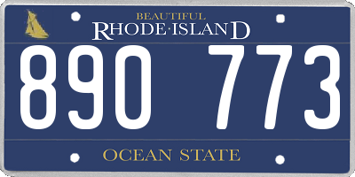 RI license plate 890773