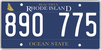 RI license plate 890775