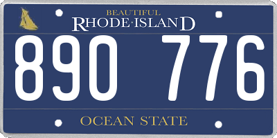 RI license plate 890776