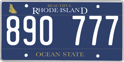 RI license plate 890777