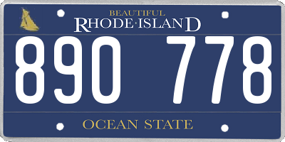 RI license plate 890778