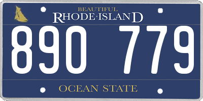 RI license plate 890779