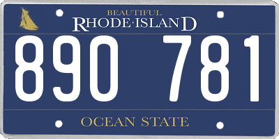 RI license plate 890781
