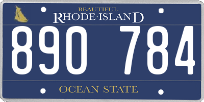 RI license plate 890784