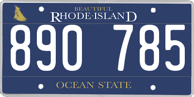 RI license plate 890785