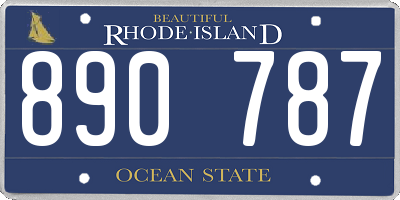 RI license plate 890787